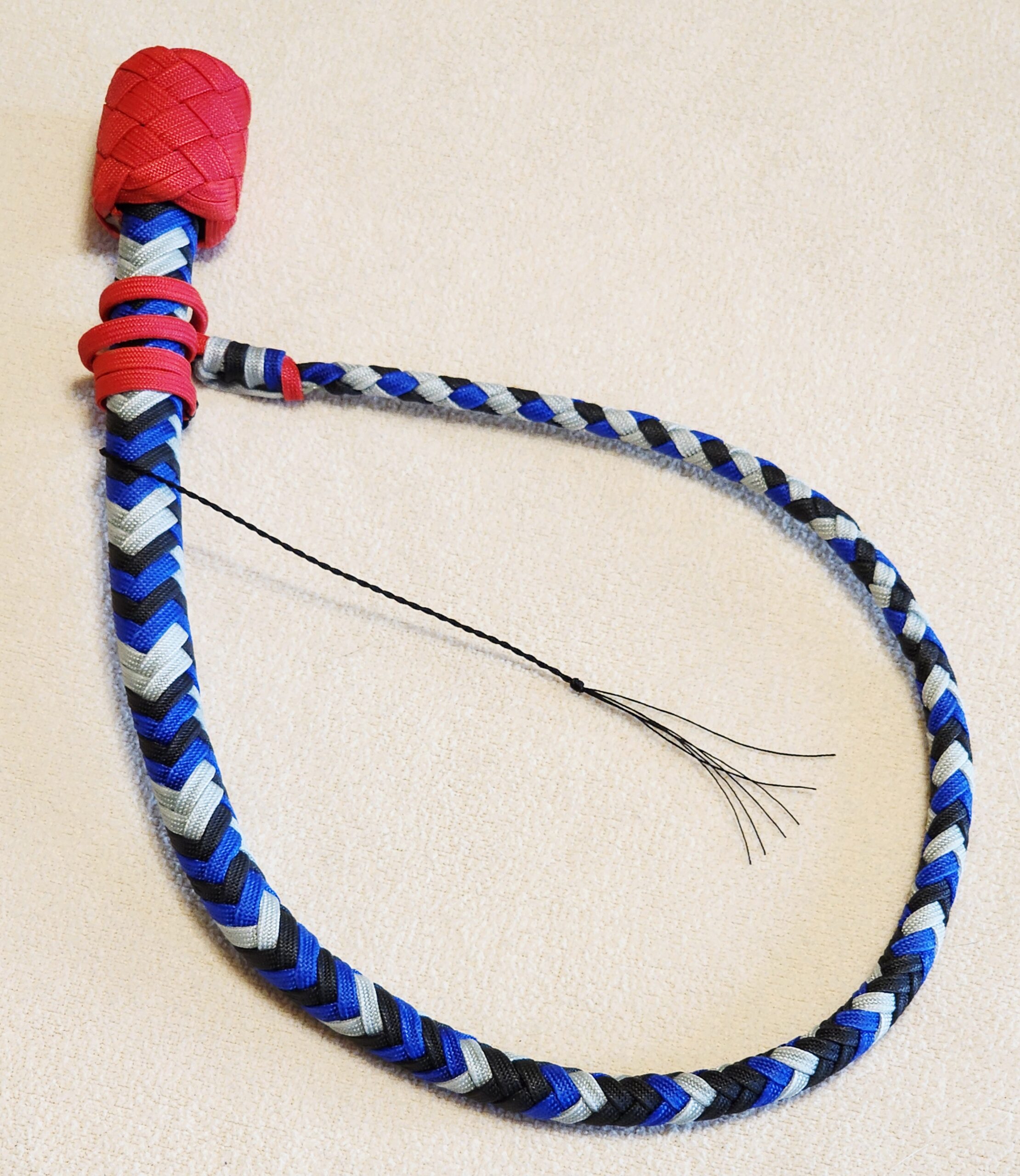 2' Snake Whip (single belly) - International Blue, Black, and Silver